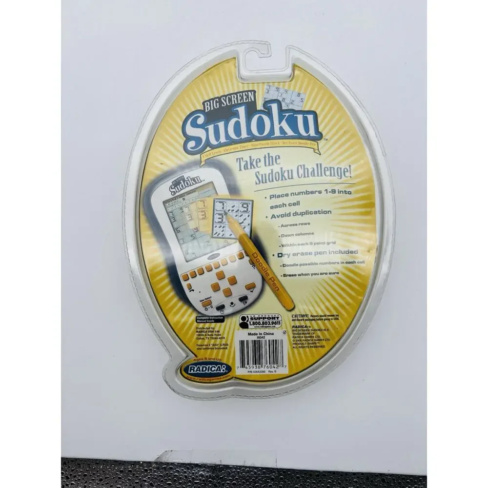 Radica Big Screen Sudoku Handheld Electronic Game Brand New Factory Sealed 2005